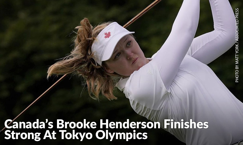 Brooke Henderson Watches Her Tee Shot On The Second Hole During The First Round Of The Women’s Golf Event At The 2020 Summer Olympics. Brooke Henderson