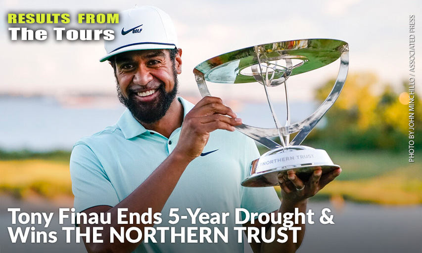 Tony Finau Poses With The Wanamaker Trophy After Winning The Northern Trust. Tony Finau