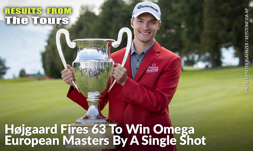 Rasmus Hojgaard Poses With The Trophy After Winning The European Masters. Hojgaard Fired A 7-Under Round Of 63 With A Flurry Of Birdies Late In His Round To Win By One Stroke From Bernd Wiesberger. Rasmus Hojgaard