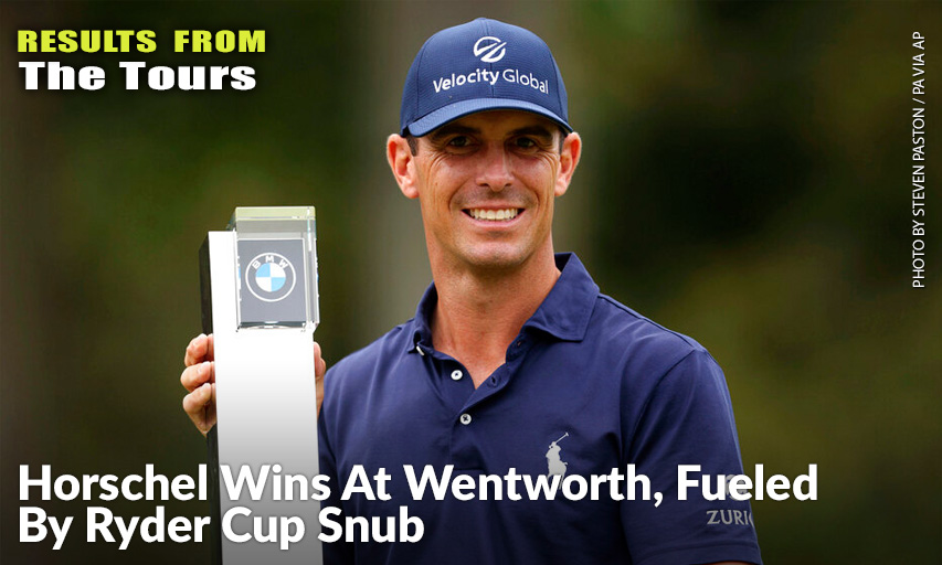 Billy Horschel Lifts The Trophy After Victory. Billy Horschel