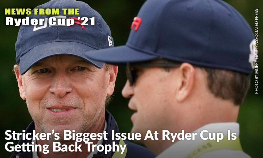 Team USA Captain Steve Stricker Talks To Zack Johnson.