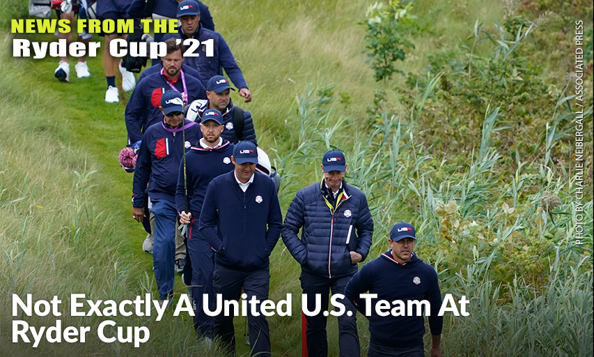 Team USA’s Brooks Koepka & Other Team USA Members Walk Off The 10th Tee During A Practice Day At The Ryder Cup.