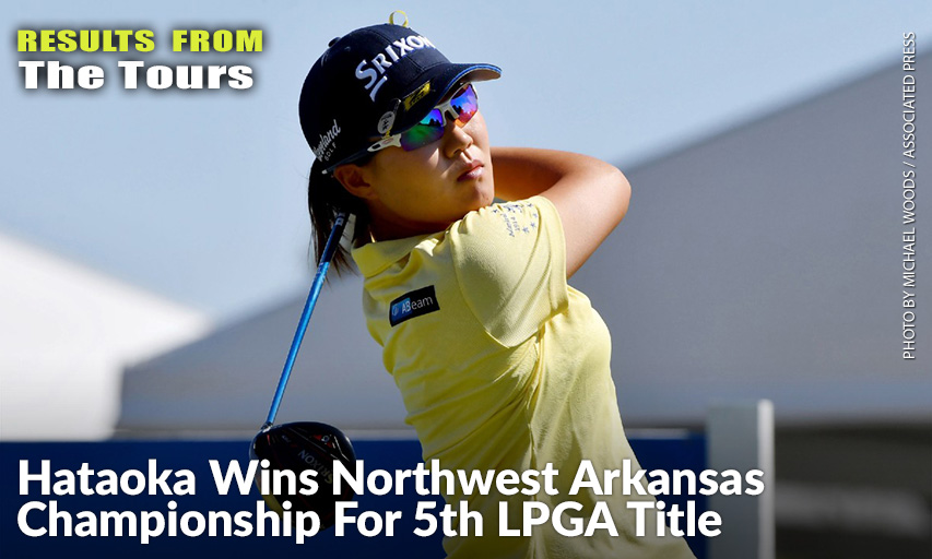 Nasa Hataoka Watches Her Drive On The 18th Tee During The final Round Of The 2021 LPGA Walmart NW Arkansas Championship. Nasa Hataoka