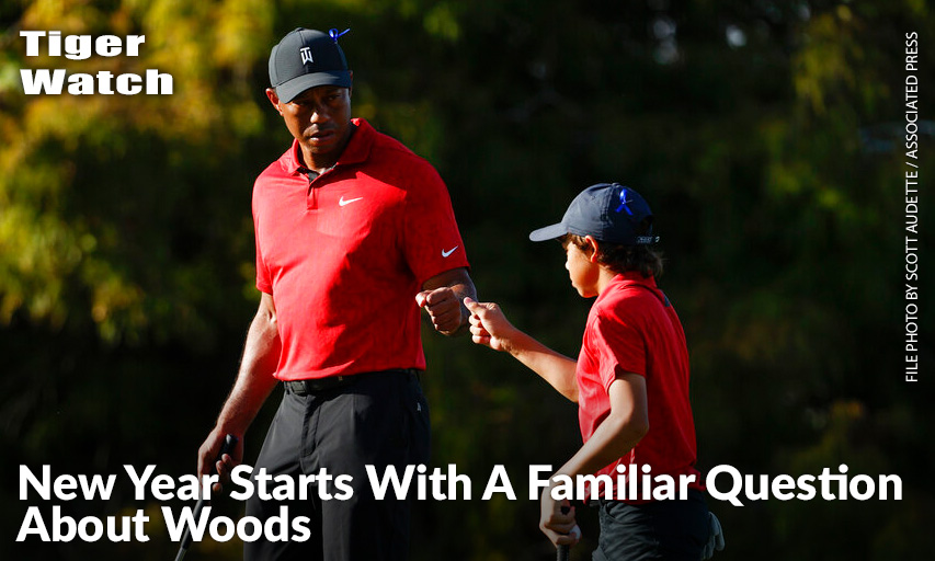 Tiger Woods Fist Bumps His Son Charlie Woods On The 16th Green During The Second Round Of The 2021 PNC Championship. Speculation For 2022 Starts With Where Woods Will Show Up Next On The PGA TOUR. Tiger Woods