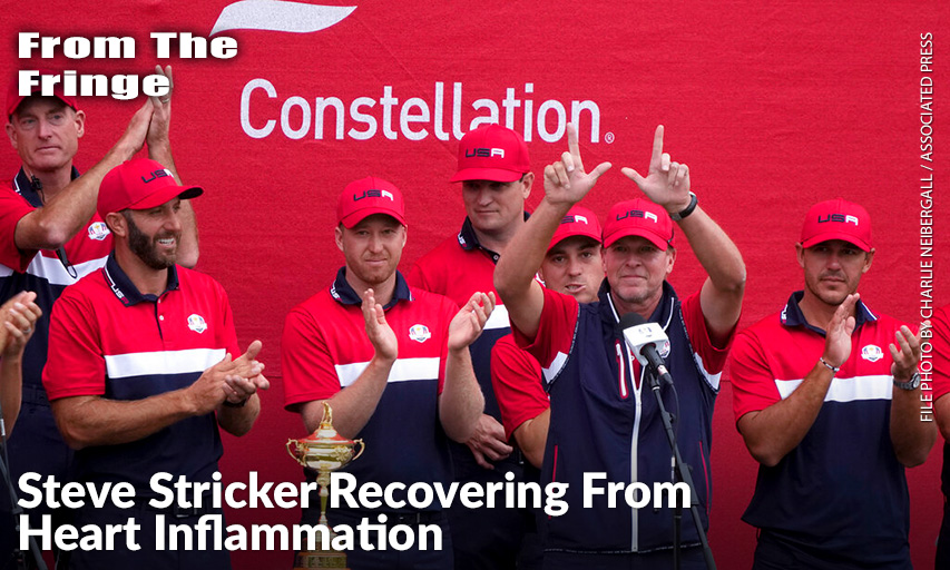 Team USA Captain Steve Stricker Holds Up A “W” For Wisconsin At The Closing Ceremony After The 2021 Ryder Cup Matches. Stricker Is Recovering From A Major Health Scare That Hospitalized Him For Two Weeks With Inflammation Of The Heart. Steve Stricker