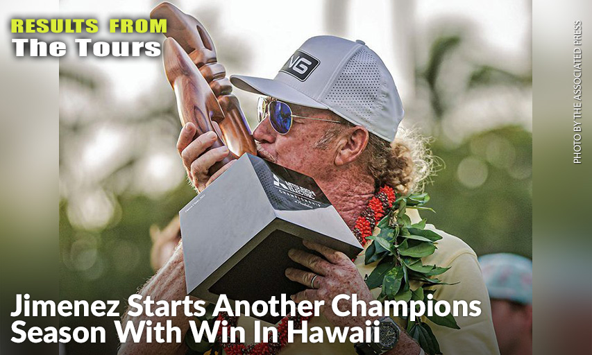 Miguel Angel Jimenez Kisses The Trophy After Winning The Mitsubishi Electric Championship. Miguel Angel Jimenez