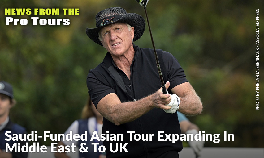 Greg Norman Watches His Tee Shot On The First Hole During The Final Round Of The 2020 PNC Championship. Greg Norman