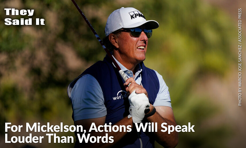 Phil Mickelson Watches His Shot From The Second Tee during The First Round Of The American Express. Phil Mickelson
