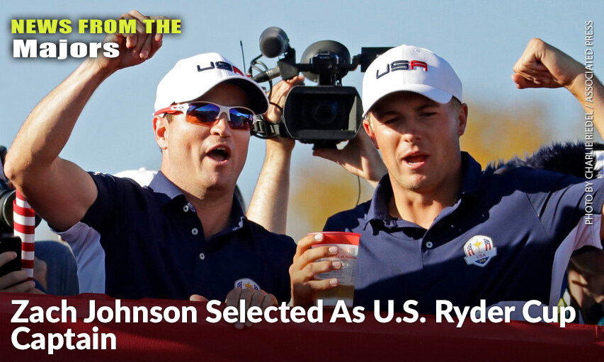 Zach Johnson & Jordan Spieth Celebrate After The United States Team Won The 2016 Ryder Cup. The AP Has Learned Johnson Has Been Selected As Captain For The 2023 Ryder Cup In Italy. Zach Johnson & Jordan Spieth