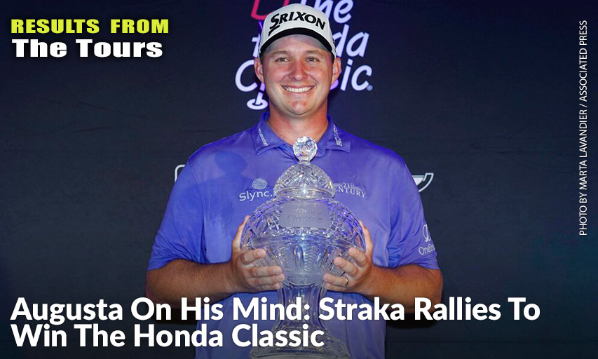 Sepp Straka Holds The Honda Classic Trophy After Winning The Final Round. Sepp Straka