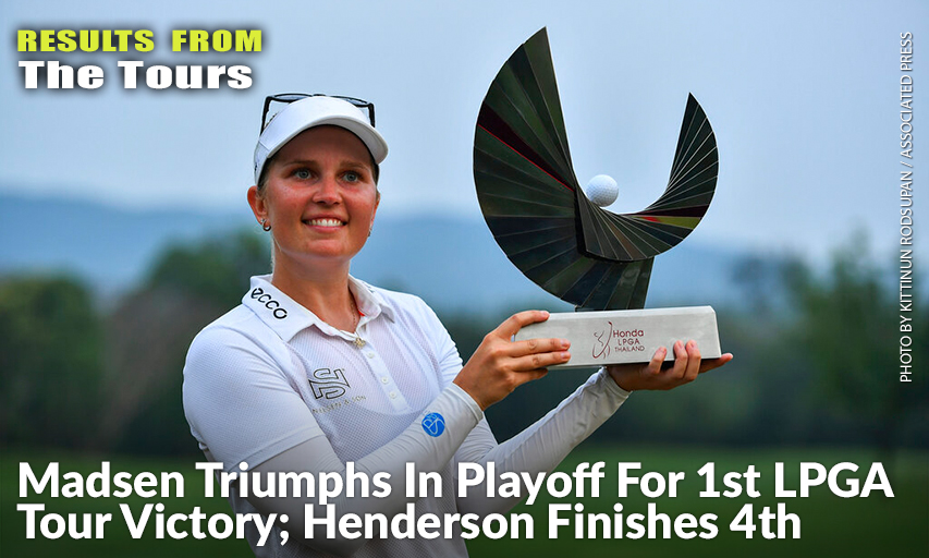 Nanna Koerstz Madsen Poses With Her Trophy During The Award Ceremony After Winning The LPGA Honda Thailand. Nanna Koerstz Madsen