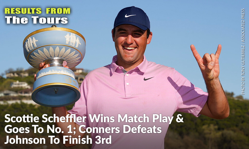 Scottie Scheffler Holds The Trophy After Winning The 2022 Dell Technologies Match Play Championship. Scottie Scheffler