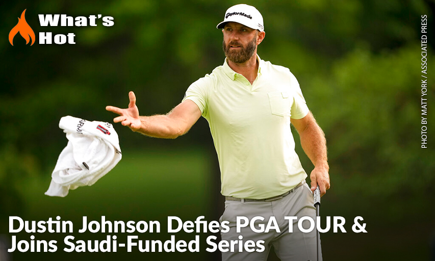 Dustin Johnson Tosses His Towel To His Caddie On The 10th Hole During The Second Round Of The 2022 PGA Championship. Dustin Johnson